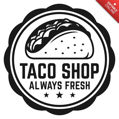Fresh Taco Shop Logo Design Template | Free Design Template