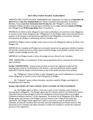 MULTIPLE PARTY PLEDGE AGREEMENT Doc Template | pdfFiller