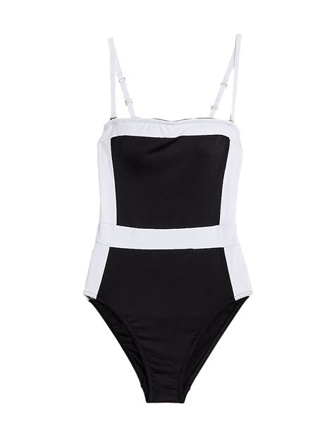 Buy Colour Block Padded Bandeau Swimsuit at Marks & Spencer