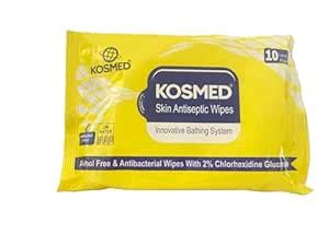 Skin Antiseptic Bath Wipes | 10 Large Wipes, Alcohol-Free with 2% ...
