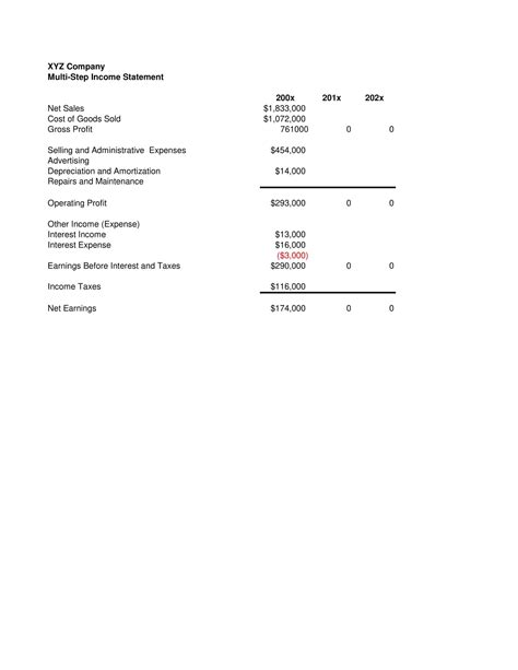 Example Income Statement 的图像结果