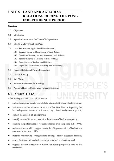 Unit-5 (1) - DPSM - UNIT 5 LAND AND AGRARIAN RELATIONS DURING THE POST ...