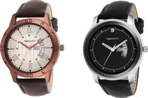 Timesmith Timesmith 2 Watch Gift Set Combo Day Date Multi Color Leather ...