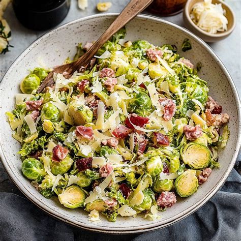 Italian Chopped Brussels Sprouts Salad - Tasty Chow