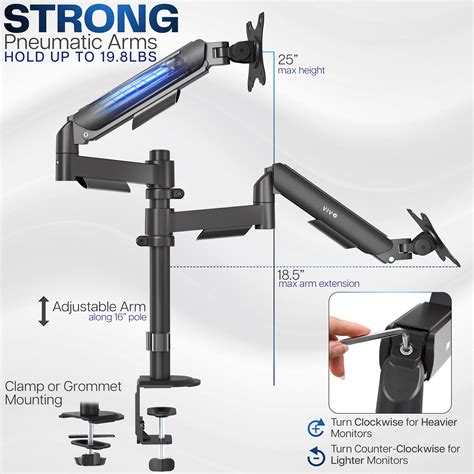 VIVO Dual Monitor Mechanical Spring Sit-Stand Desk India | Ubuy