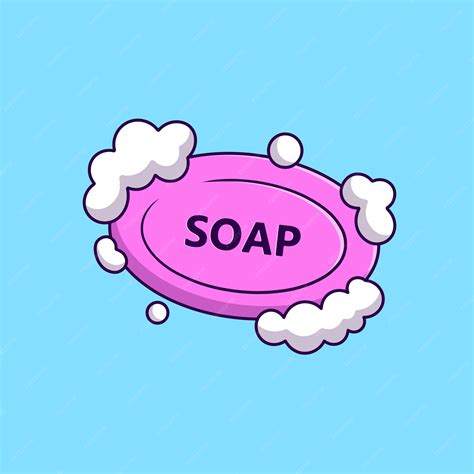 Premium Vector | Soap with froth bubble cartoon vector icons illustration