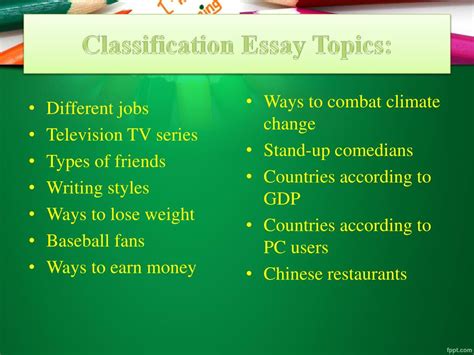 Image result for Classification Essay Topics