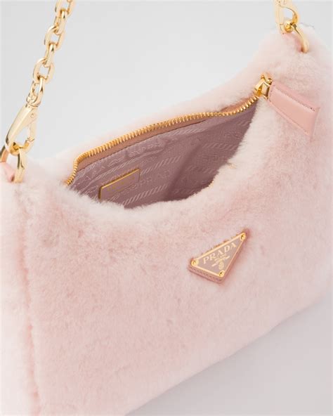 Orchid Pink Prada Re-edition Shearling Mini-bag | PRADA