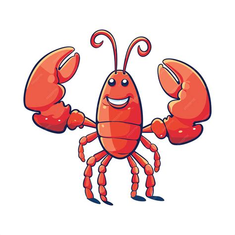 Premium Vector | Lobster cute funny cartoon kawaii clipart colorful ...