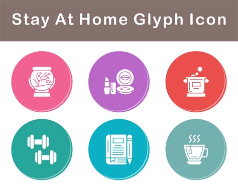 Stay At Home Vector Icon Set 21508138 Vector Art at Vecteezy