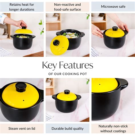 Limonelle Ceramic Flame Safe Tureen Cooking Pot 1700ml Online - Premium ...