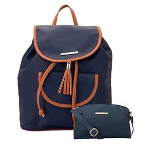 LAPIS O LUPO COMBO Lilac Women Backpack And Sling Bag (Blue,Blue ...