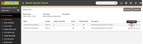 How to add subject in Exam? - Smart School : School Management System ...