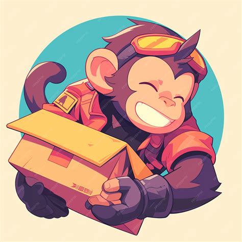 Premium Vector | A rapid monkey delivery cartoon style