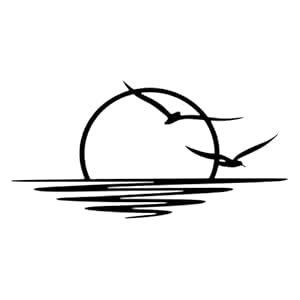 Ranovaa Black Metal Art Sunset Ocean Scene | Home Decor Accent ...