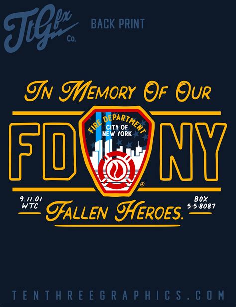 FDNY® "Our Heroes" 9/11 Memorial Tee – TenThreeGraphics.com