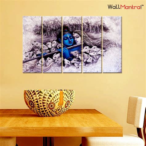 wallmantra Radha Krishna Spiritual Romantic Canvas Print Wall Hanging ...