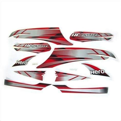 Sticker & Decal for Bike (Multicolor) (FK_Hero HF Deluxe Red Sticker ...