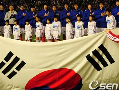 图文：[四强赛]日本VS韩国 韩国国旗抢眼-搜狐体育