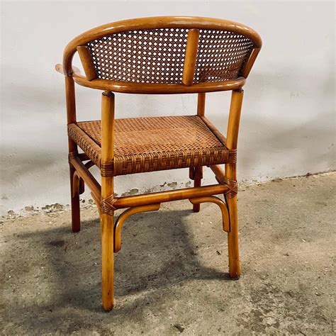 Vintage French Bistro Rattan and Bamboo Chairs For Sale at 1stDibs