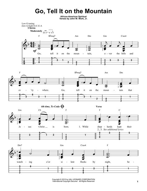 Go, Tell It On The Mountain | Sheet Music Direct