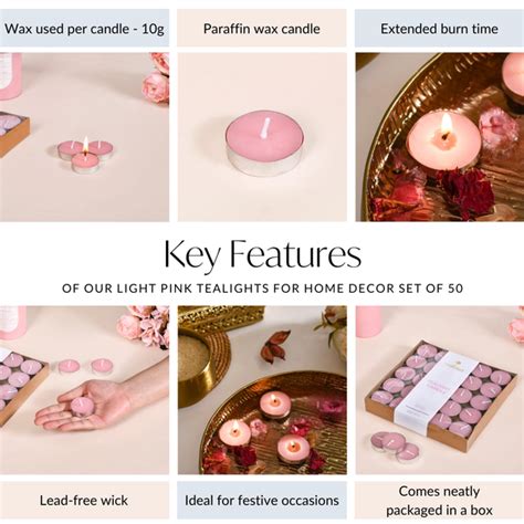 Light Pink Tealights For Home Decor Set Of 50 Online - Premium Candle ...