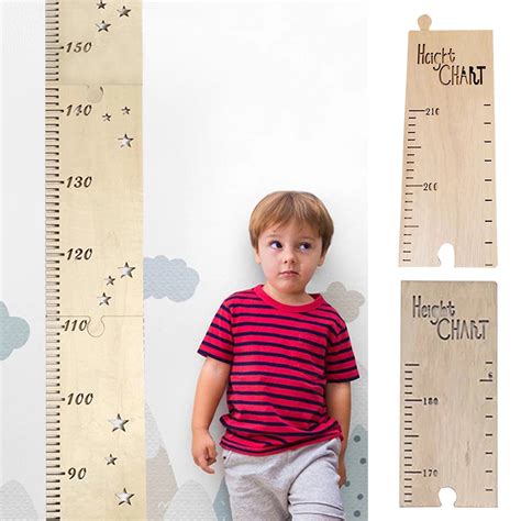 Wall-Mounted Kids Growth Chart: Precise Scale, Wooden Splicing, Height ...