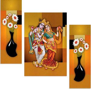 Radhe krishna 3 piece MDF Painting Paper Print - Religious posters in ...