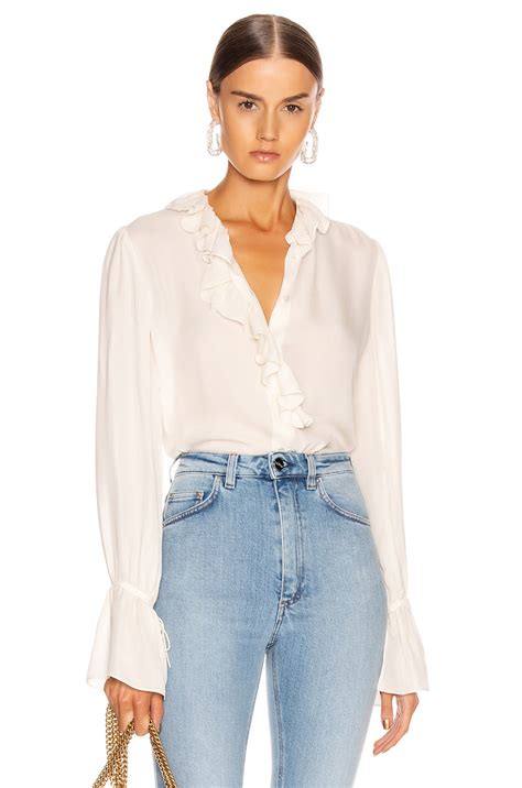 NILI LOTAN Cecily Shirt in Ivory | FWRD