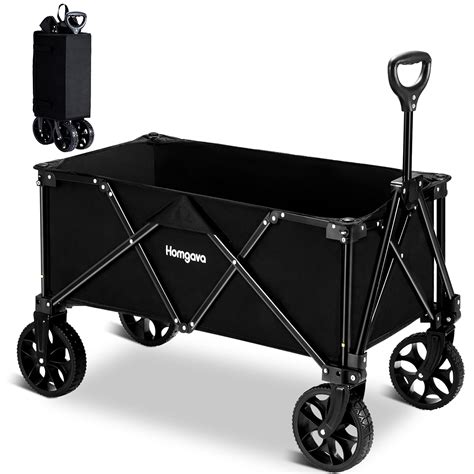 Homgava Collapsible Folding Wagon Cart, Portable Large Capacity Utility ...