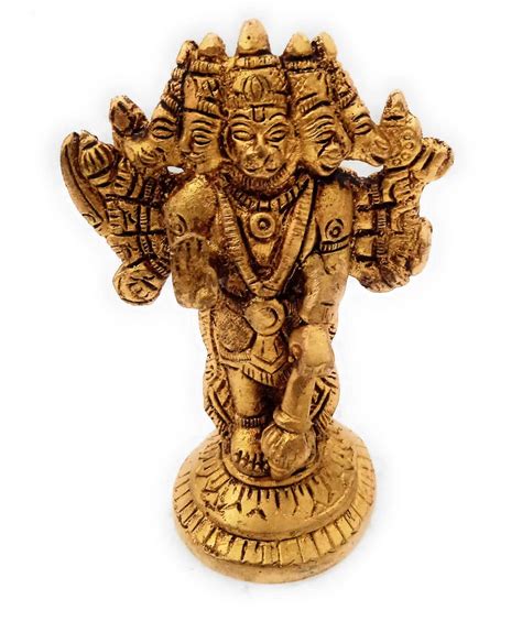 Buy Brass Mart Brass Panchmukhi Hanuman Standing Position Bajrangbali ...