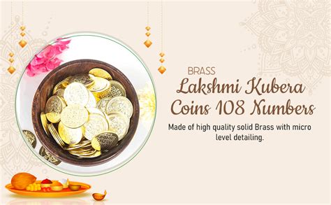 Buy Aalayam Selveer Lakshmi Kubera Coins 108 Numbers Brass (2.5 cm ...