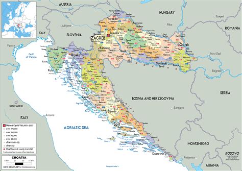 Croatia Map (Political) - Worldometer