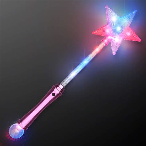 Snapklik.com : Pink Super Star Princess LED Light Up Magic Wand For Kids