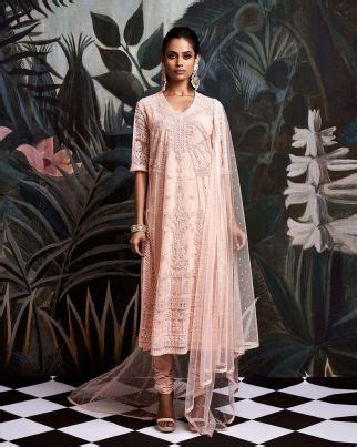 Buy Claudia Beige And Blue Kurta Kurta Set - Falguni Shane Peacock