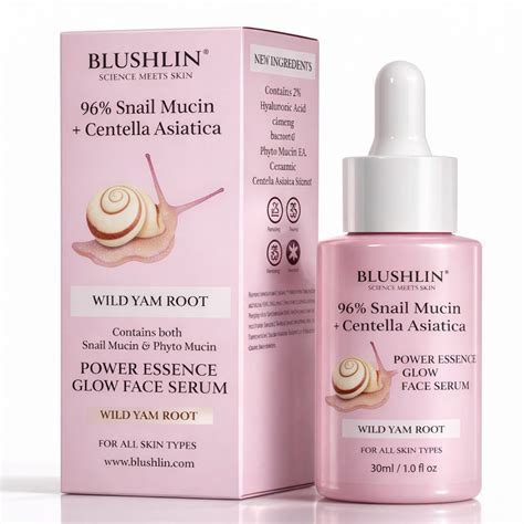 Snail Mucin 96% Power Essence Serum for Glass Skin Hydration & Repair ...