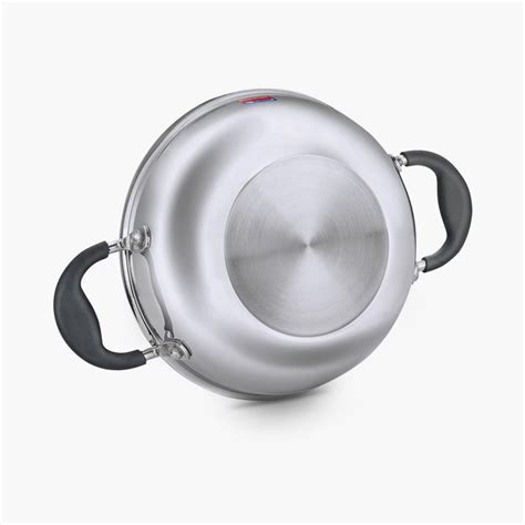 Buy PRESTIGE Splendor Silver Triply Steel And Aluminium Kadhai With Lid ...