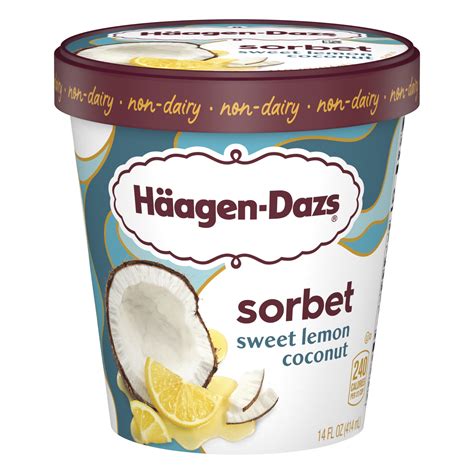 Haagen-Dazs Sweet Lemon Coconut Sorbet, 14 fl oz - Walmart.com