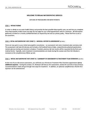 Naturopathic Intake Forms - Blank Fillable Template | Fill Out, Print ...