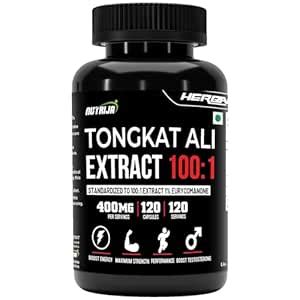 NutriJa Tongkat Ali Extract 400mg Capsules |Standardized to 100:1 with ...