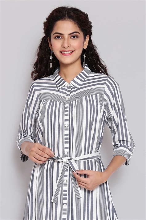 Buy Blue Shirt Collar Straight Dress Online for Woman | Shop for Aurelia