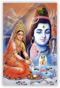 Lord Shiv Parvati Digital Poster With Uv Textured Room Decoration S142 ...