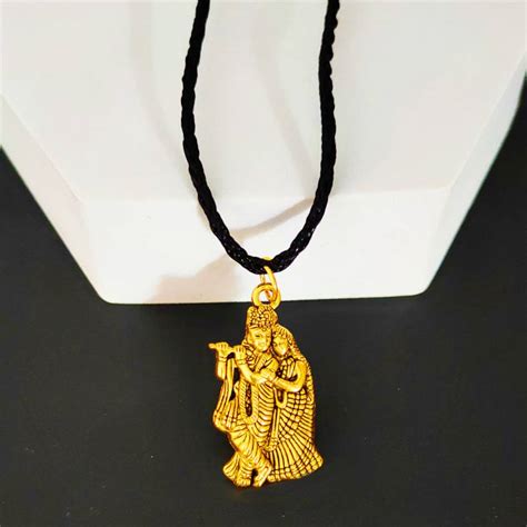 Shiv Jagdamba Religious Lord Radha Krishna With Gold And Black Cotton ...