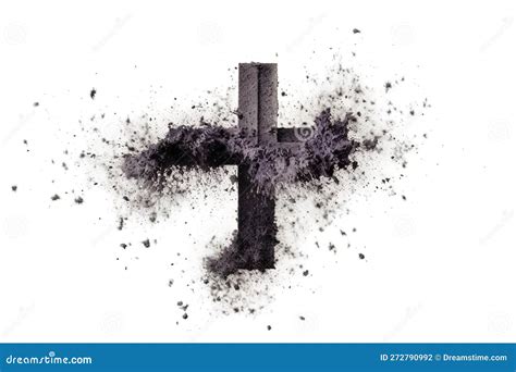 Cross Made of Ashes, Ash Wednesday, Lent Season Vintage Abstract ...