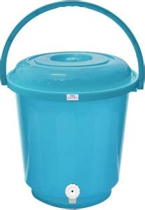 Heart Home Multipurposes Plastic Bucket With Lid & Tap System(Blue) 18 ...
