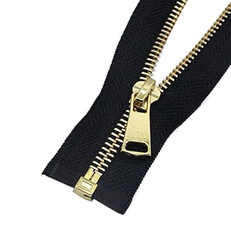 2pcs #5 32 Inch Zippers for Jackets Sewing Coats Crafts Gold Separating ...