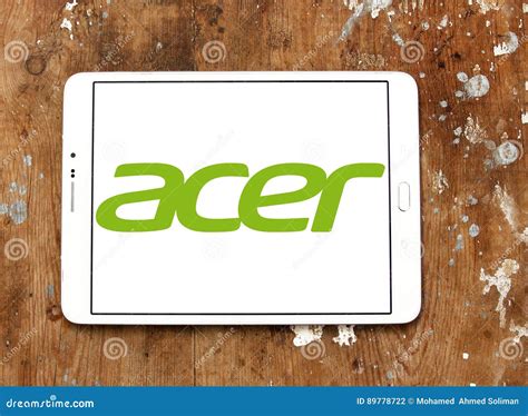 Acer Logo Closeup On Cardboard Box Surface With Warning Symbols ...