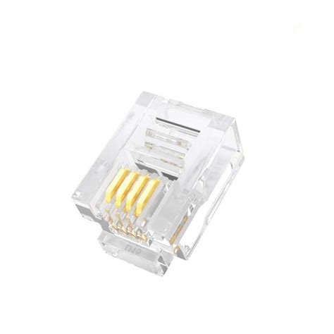 100PACK Telephone Plug 6P4C RJ11 Modular Plug (6/4, Telephone Cord ...