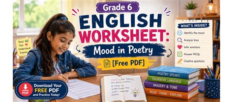 Grade 6 English Worksheet: Mood in Poetry [Free PDF]