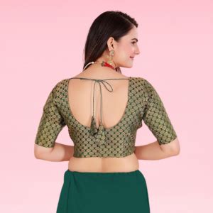 Buy neeah Women's Readymade Silk Brocade Saree Blouse B5-bg-XL at Amazon.in